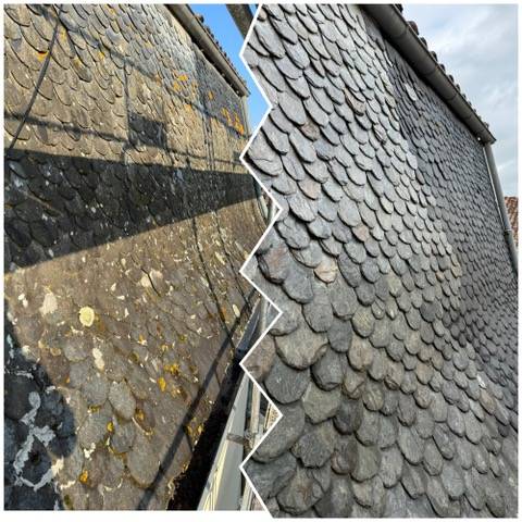 Nettoyage de façade en ardoise, pour toute vaut façade à SABARAT (09) en Ariège